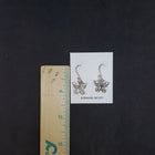 Butterfly with design White Opal Sterling silver dangle earrings