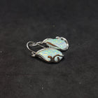 Wavy pattern teardrop White Opal Sterling silver dangle earrings