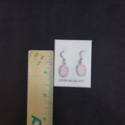 Sparkle Oval White Opal micro CZ sterling silver dangle earrings