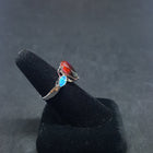 Size 9 - Blue Fire Opal micro CZ Tourmaline Diamond shape sterling silver ring