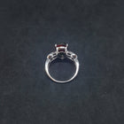 Size 9 - Blue Fire Opal micro CZ Tourmaline Diamond shape sterling silver ring