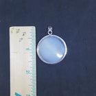 Perfect Round Natural Bending stone Druzy on sterling silver pendant necklace