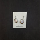 Thick Rectangle White Opal Sterling silver dangle earrings
