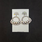 Cluster Flower White Opal Sterling silver stud earrings
