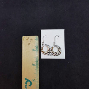 Crescent Leaf White Opal Sterling silver dangle earrings