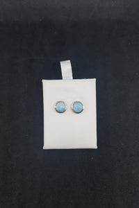 2mm, 4mm, 6mm Round Larimar sterling silver post earrings