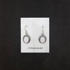 Zic zac design oval white fire opal sterling silver dangle earrings