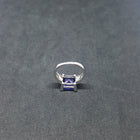 Size 7 1/4 - Blue Fire Opal Tanzanite Squared shape sterling silver ring