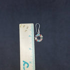 Cluster multi-stone dots round shape sterling silver dangle earrings