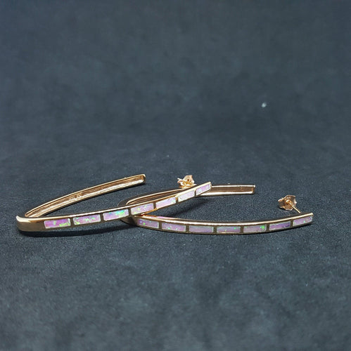 Bow Shape Fire Opal multi-color rose gold plated sterling silver  stud earrings