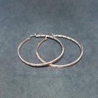 2 inches round Inlay white fire opal rose gold plated sterling silver hoop earrings