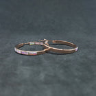 1 inch round inlay white fire opal rose gold plated sterling silver hoop earrings