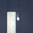 Dots Teardrop White Fire Opal sterling silver dangle earrings
