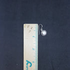 Dots 6 mm Round White Fire Opal  petit point style sterling silver dangle earrings