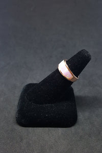 Size 7 1/2 - Simple Pink Fire Opal rose gold plated sterling silver ring