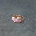 Size 7 1/2 - Simple Pink Fire Opal rose gold plated sterling silver ring