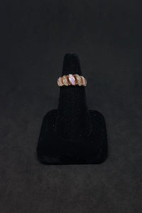 Size 8 - Pink Fire Opal CZ rose gold plated sterling silver ring