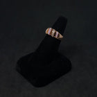 Size 8 - Pink Fire Opal CZ rose gold plated sterling silver ring