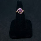Size 8 3/4 - Pink Fire Opal micro CZ trillion-cut Pink CZ rose gold plated sterling silver ring
