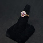 Size 8 3/4 - Pink Fire Opal micro CZ trillion-cut Pink CZ rose gold plated sterling silver ring