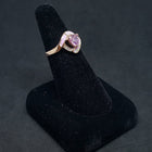Size 8 3/4 - Pink Fire Opal micro CZ trillion-cut Pink CZ rose gold plated sterling silver ring