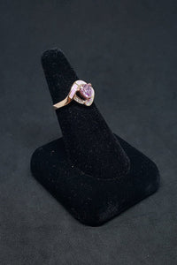 Size 8 3/4 - Pink Fire Opal micro CZ trillion-cut Pink CZ rose gold plated sterling silver ring