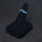 Size 6 3/4 - Blue Fire Opal marquise-cut Tanzanite sterling silver ring