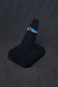 Size 6 3/4 - Blue Fire Opal marquise-cut Tanzanite sterling silver ring