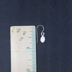 Small Simple Oval White Fire Opal sterling silver dangle earrings