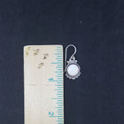 Queen's style 8 mm round White Fire Opal sterling silver dangle earrings