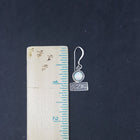Y2K 6 mm round Fire Opal sterling silver dangle earrings