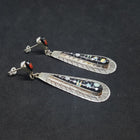 Galaxy Native Feathers Micro-inlay multi-stone teardrop shape sterling silver stud earrings