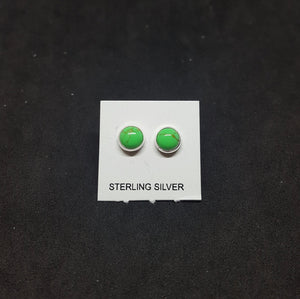 5 mm round Gaspeite sterling silver stud earrings