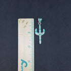 Cactus Kingman Turquoise Blue Fire Opal sterling silver pendant necklace