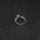 Size 6 1/4 - simple rope Blue Fire Opal oval Amethyst sterling silver ring