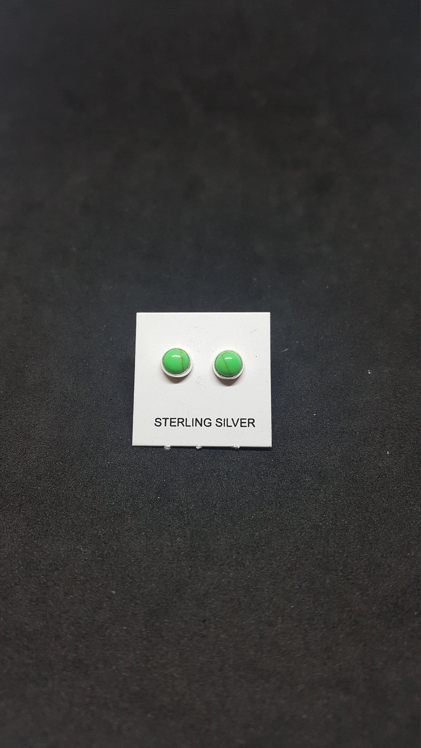 4 mm round Gaspeite sterling silver stud earrings