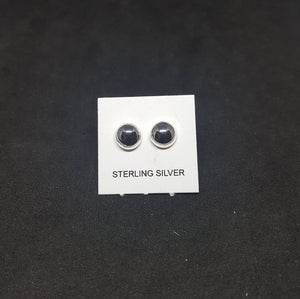 5mm round Hematite sterling silver stud earrings