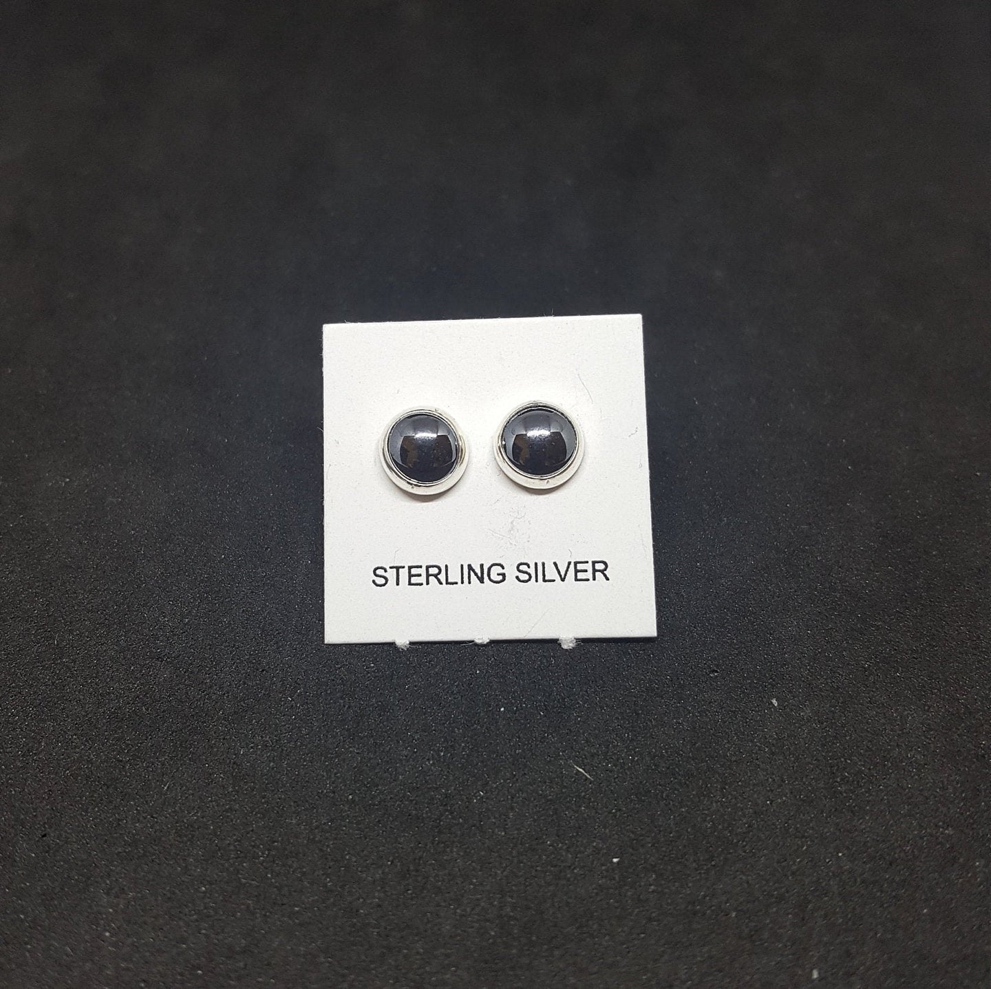 5mm and 4mm round Hematite sterling silver stud earrings