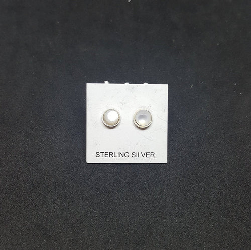 5 mm round Rose Quarts sterling silver stud earrings