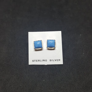 Denim Lapis square sterling silver stud earrings