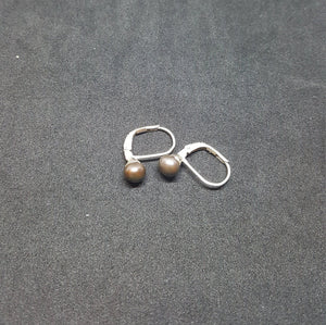 5 mm Peacock Mother of Pearl Sphere shape Sterling Silver hoop earrings