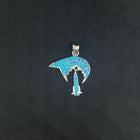Bear Blue Fire Opal Sterling silver pendant necklace