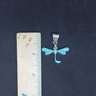 Little Dragonfly Blue Fire Opal sterling silver pendant necklace