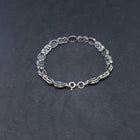 Peacock oval and chain shape sterling silver chain bracelet