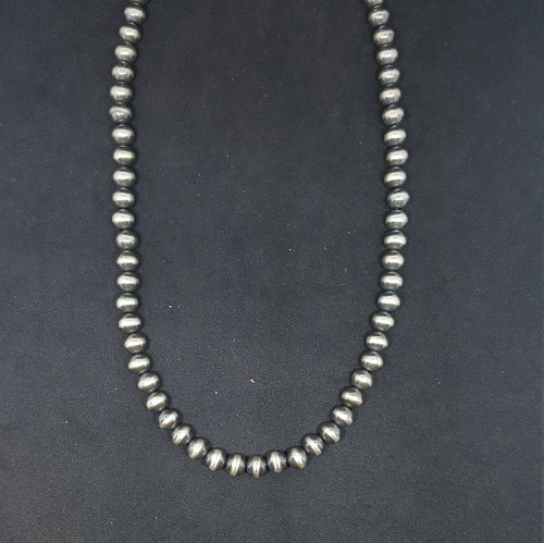 20 inches Navajo Pearl beads stamped necklace