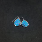 Wavy design Blue fire Opal Sterling silver teardrop dangle/drop opal earrings