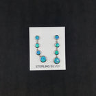 Round chains Blue fire Opal Sterling silver long thin stud/post opal earrings