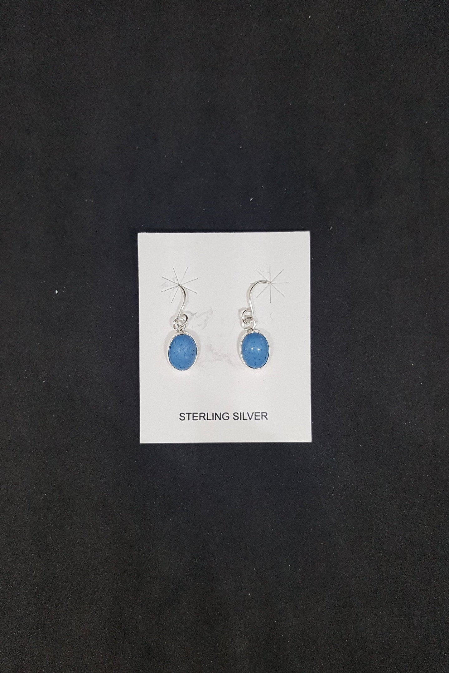 Teardrop Denim Lapis sterling silver dangle earrings