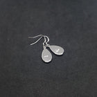 Striped Teardrop Blue fire Opal Sterling silver dangle/drop earrings