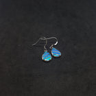 Striped Teardrop Blue fire Opal Sterling silver dangle/drop earrings